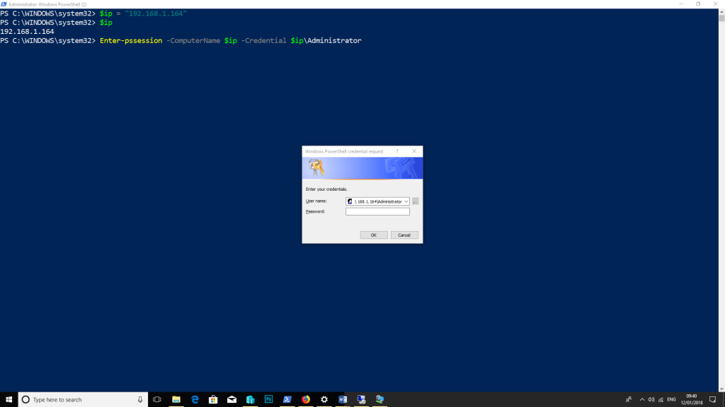 , How to connect to a Windows Nano Server with PowerShell WinRM