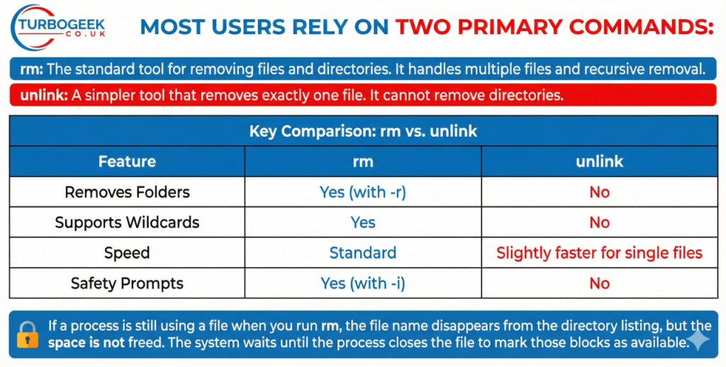 rm vs unlink linux