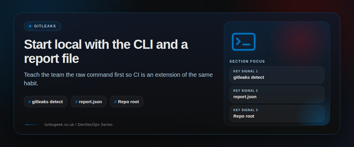 Start local with the CLI and a report file section illustration