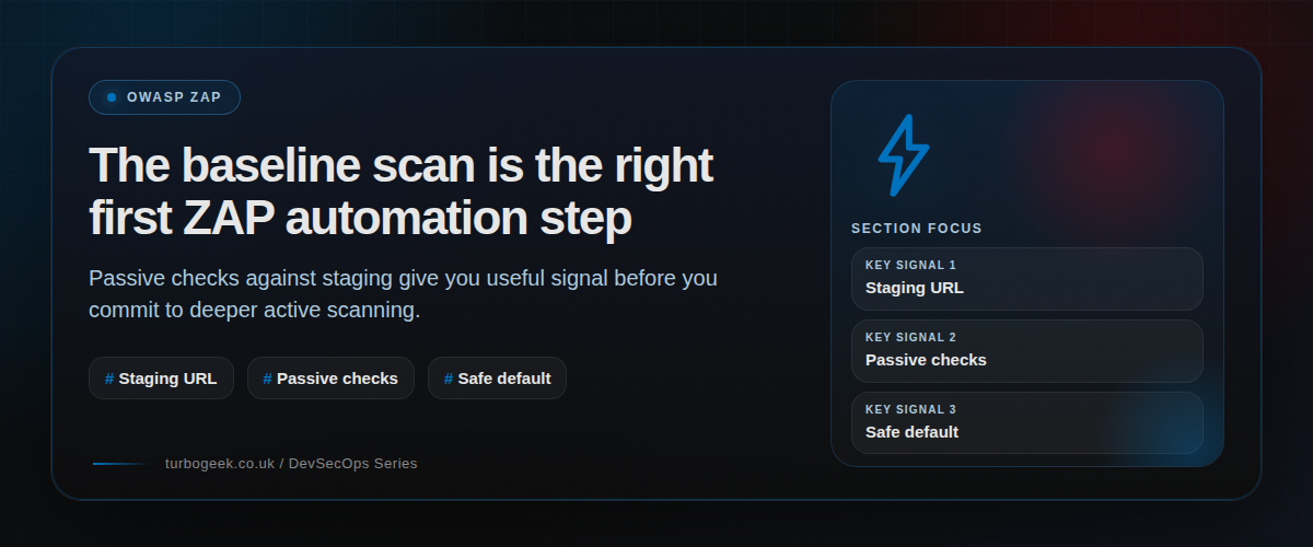 The baseline scan is the right first ZAP automation step section illustration