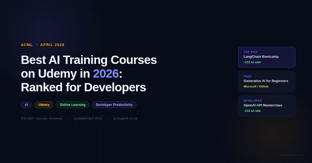 Best AI Training Courses on Udemy in 2026: Ranked and Reviewed for Developers