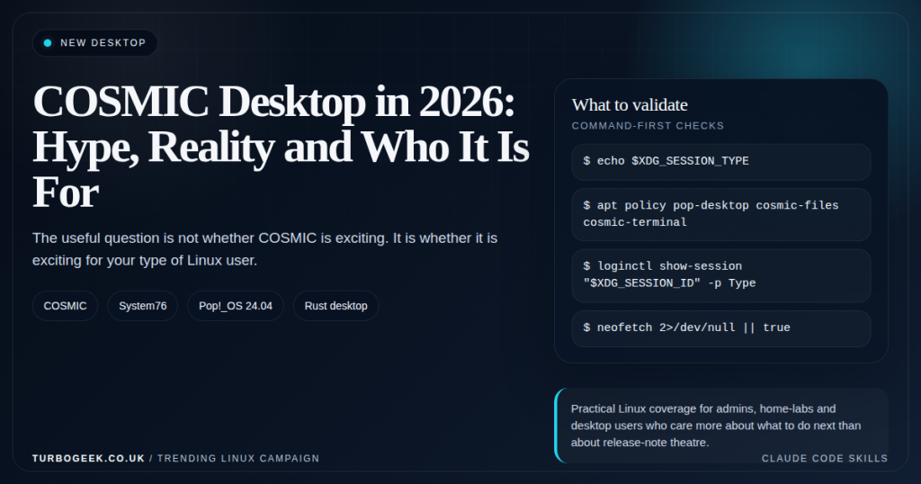 Featured image for COSMIC Desktop in 2026: Hype, Reality and Who It Is For