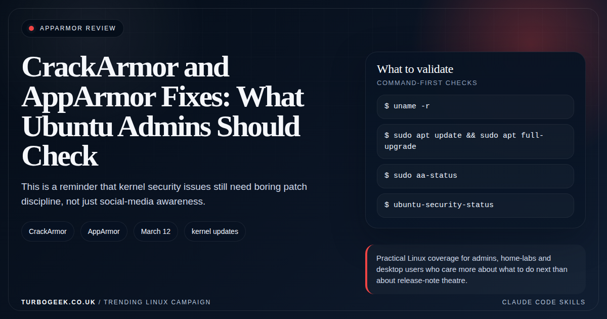 Featured image for CrackArmor and AppArmor Fixes: What Ubuntu Admins Should Check