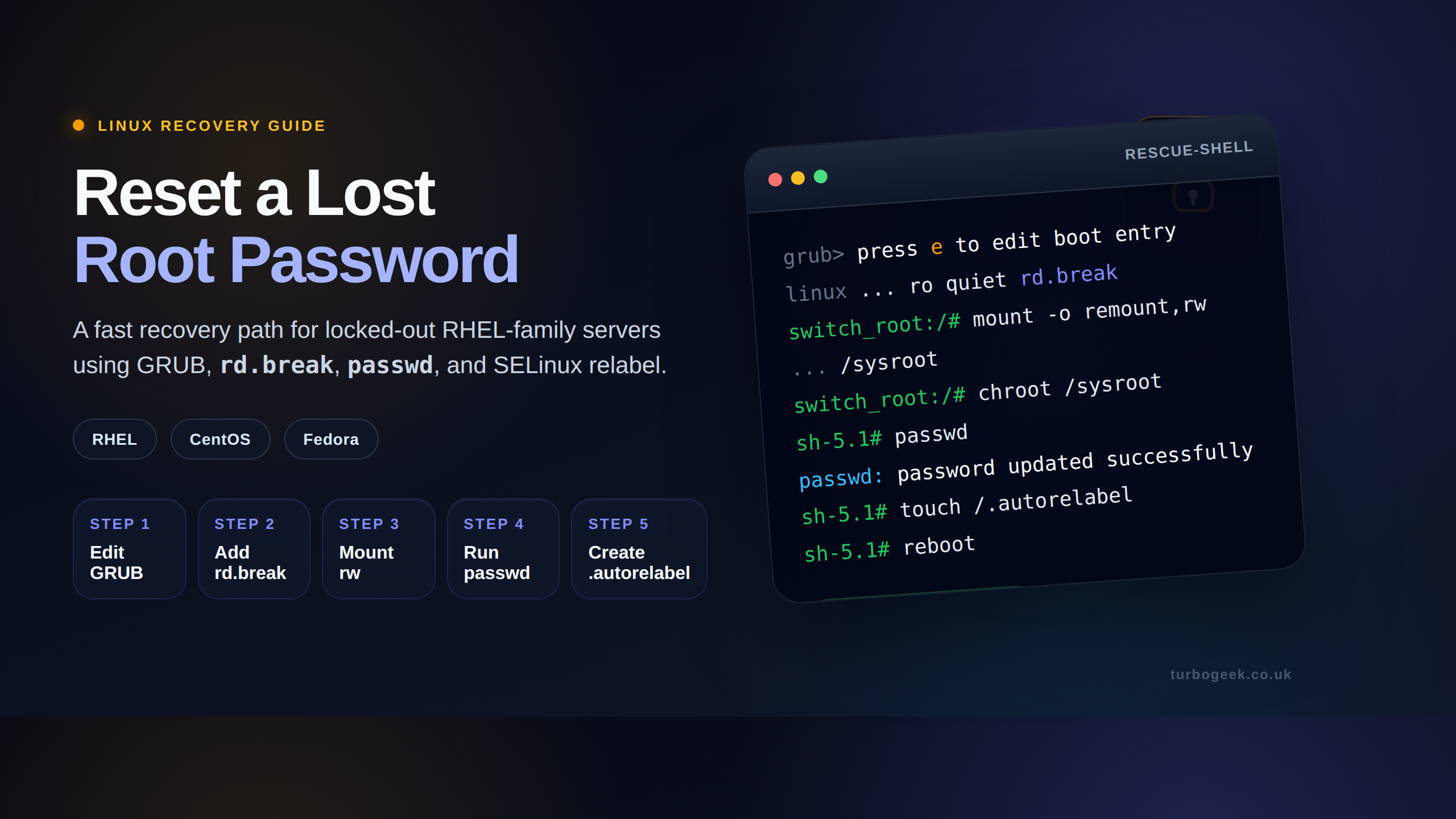 How to Reset a Lost Root Password in Linux (RHEL, CentOS, Fedora)