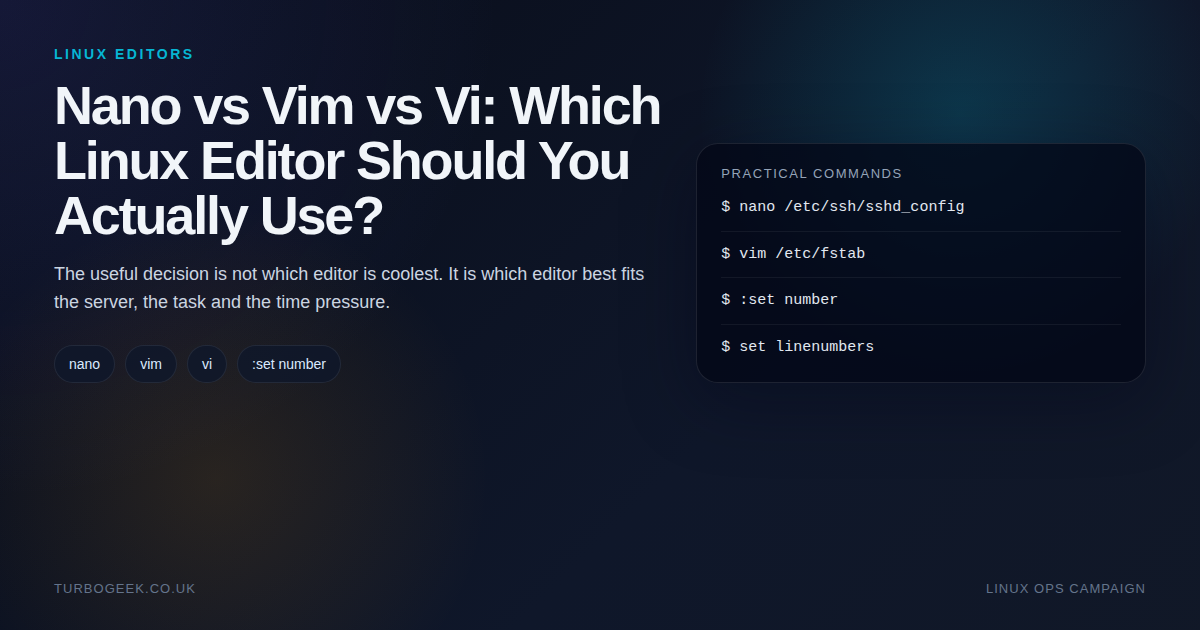 Nano vs Vim vs Vi: Which Linux Editor Should You Actually Use?
