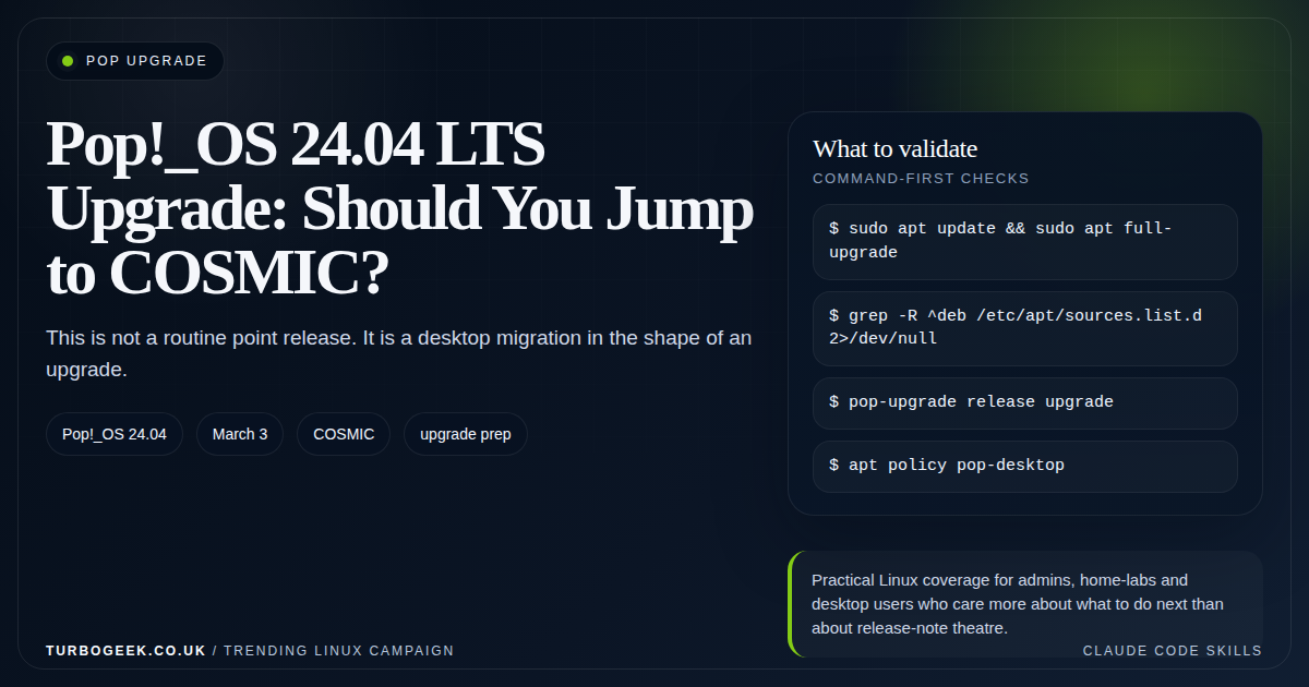 Featured image for Pop!_OS 24.04 LTS Upgrade: Should You Jump to COSMIC?