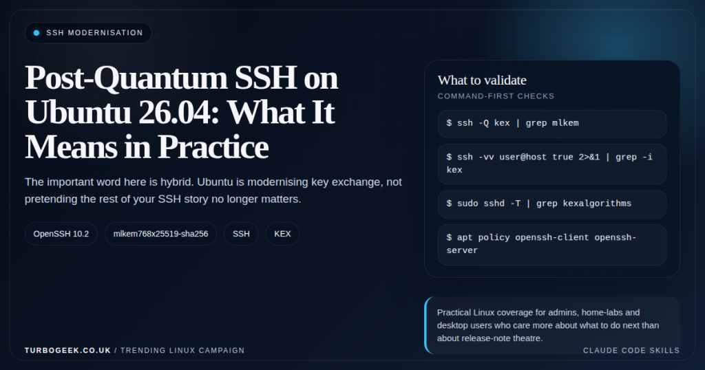 Featured image for Post-Quantum SSH on Ubuntu 26.04: What It Means in Practice