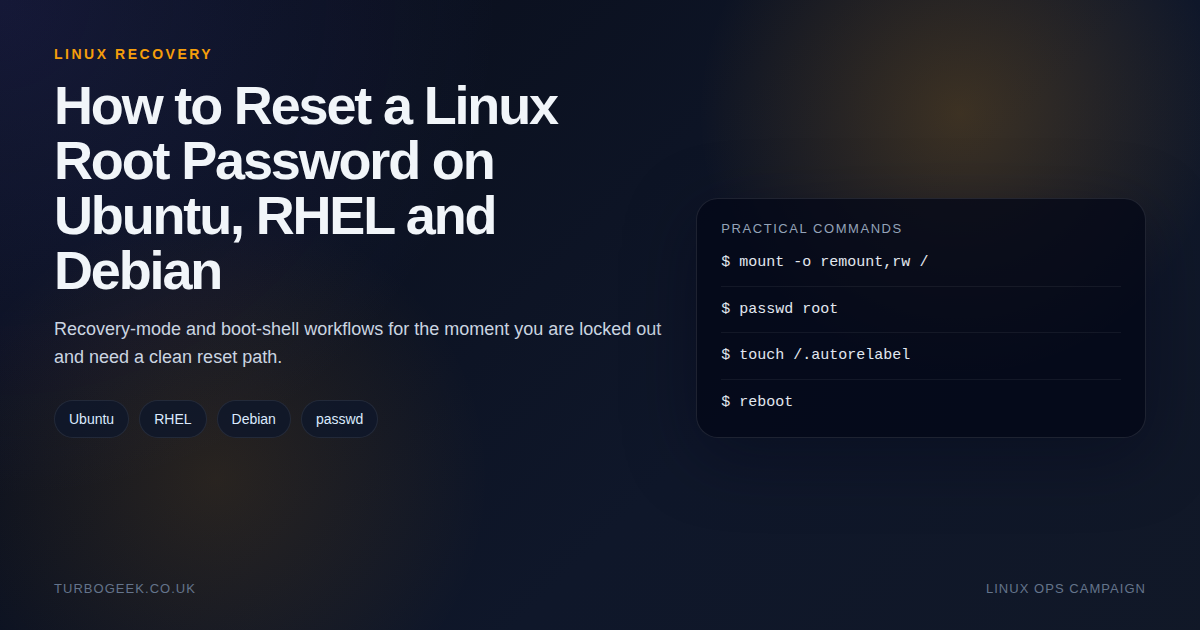 Featured image for How to Reset a Linux Root Password on Ubuntu, RHEL and Debian