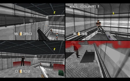 GoldenEye 007 four-player split-screen multiplayer screenshot